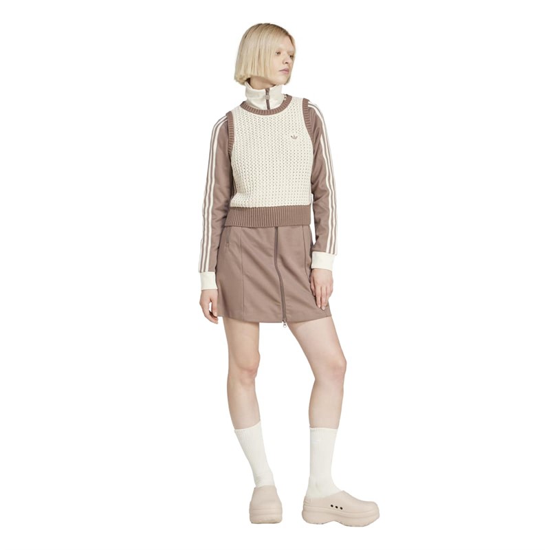 adidas Originals Damen Adicolor Gestrickte Weste Wonder White