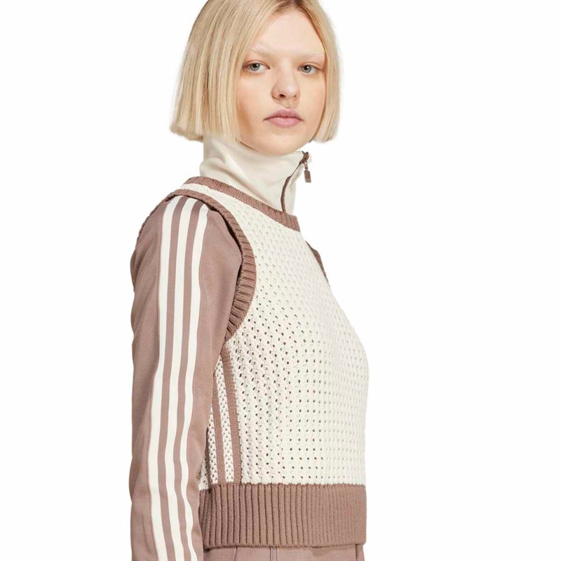 adidas Originals Damen Adicolor Gestrickte Weste Wonder White