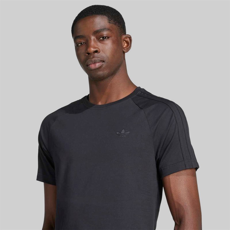 adidas Originals Herren Adicolor Trefoil T Shirt Schwarz/Schwarz
