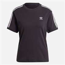 adidas Originals Damen Adicolor 3 Streifen Trefoil T Shirt Schwarz