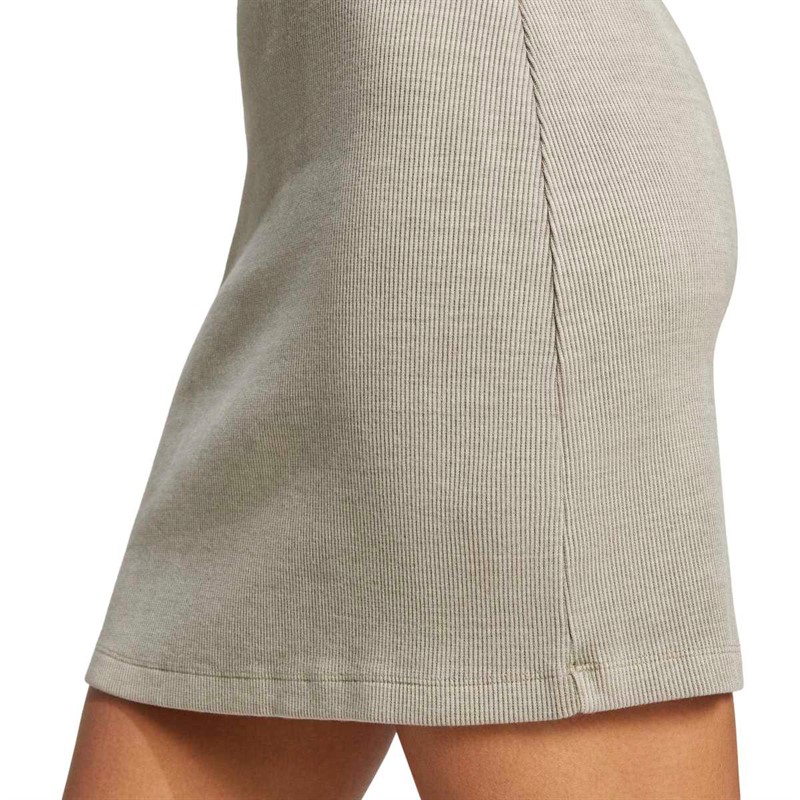 adidas Originals Damen Rippstrick Mini Kleid Silver Pebble