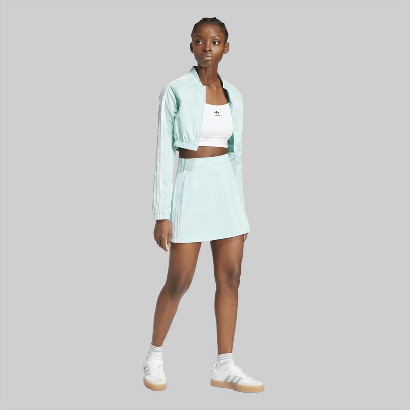 adidas Originals Damen Adicolor 3 Streifen Minirock Semi Flash Aqua