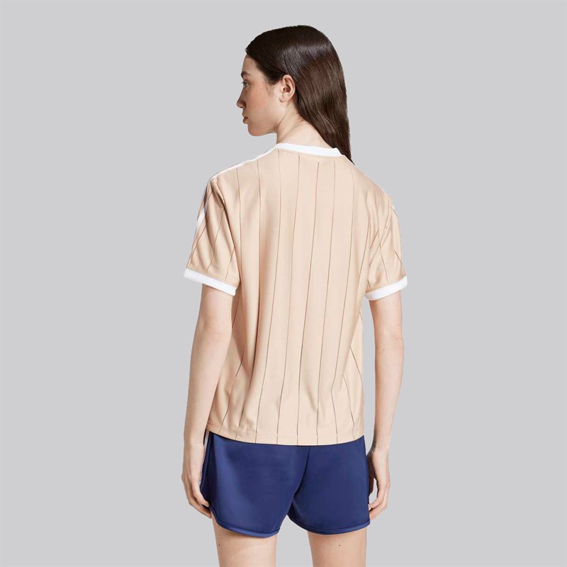 adidas Originals Dame Adicolor 3-Stripes Pinstripe T-shirt Magic Beige