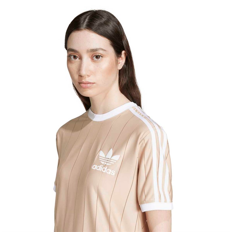 adidas Originals Dame Adicolor 3-Stripes Pinstripe T-shirt Magic Beige