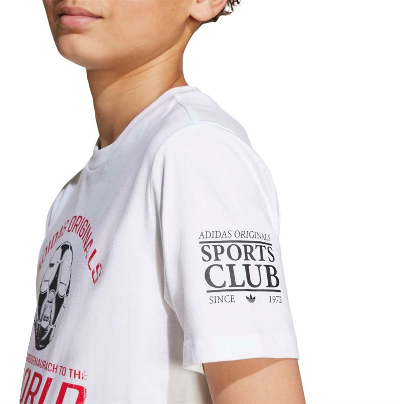 adidas Originals Junior Drenge grafisk t shirt Hvid