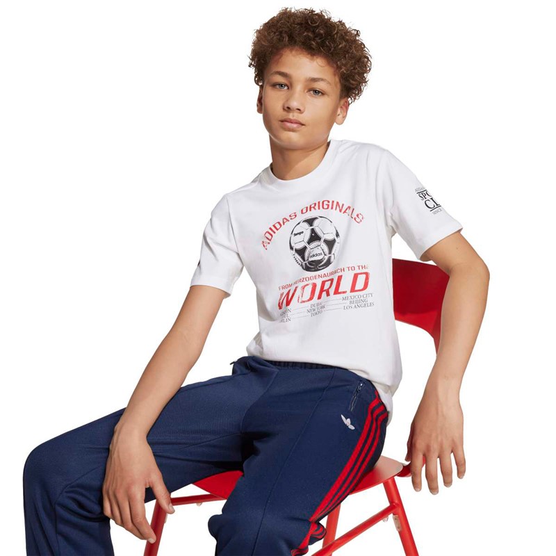 adidas Originals Junior Drenge grafisk t shirt Hvid
