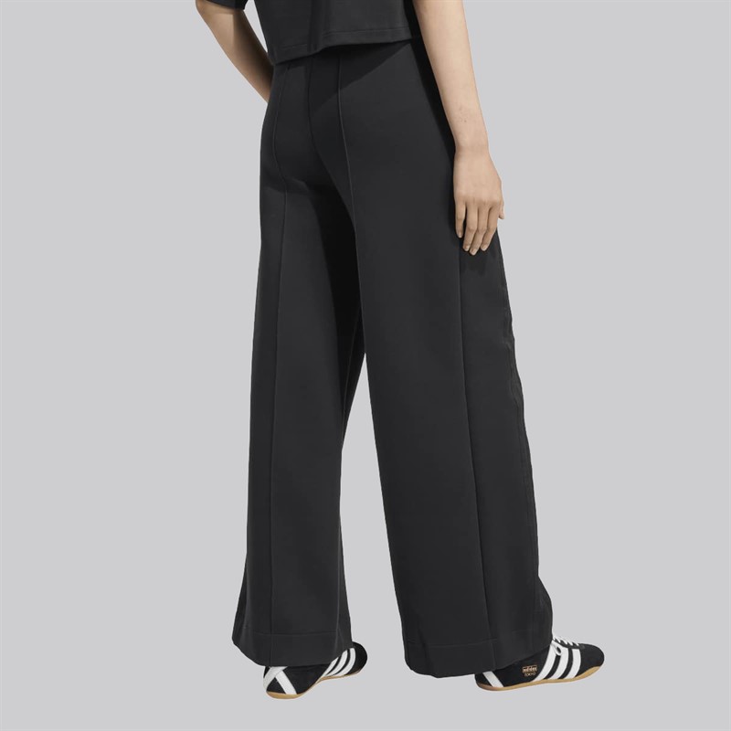 adidas Originals Dame løse 3 striber brede joggingbukser Sort
