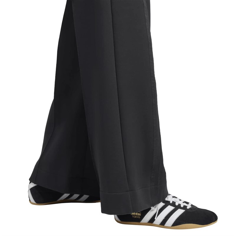 adidas Originals Dame løse 3 striber brede joggingbukser Sort