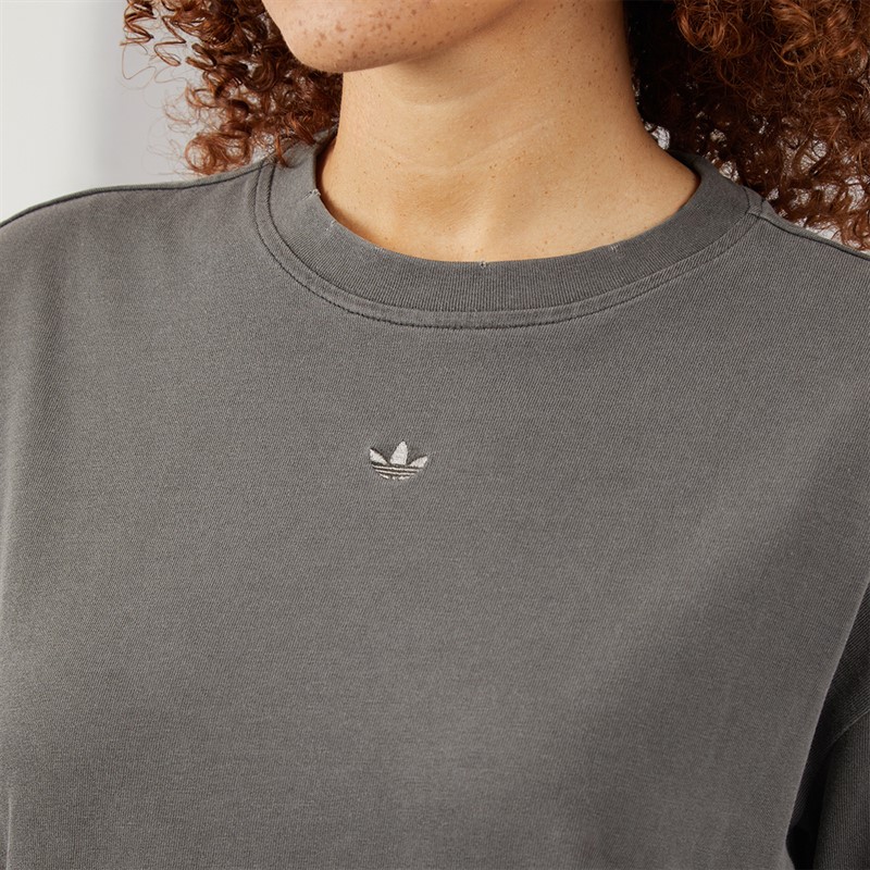 adidas Originals Damen Wasch Vintage Oversized T-Shirt Utility Black