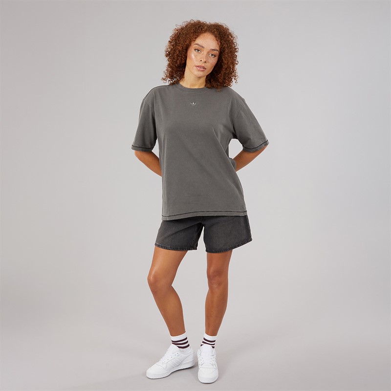 adidas Originals Damen Wasch Vintage Oversized T-Shirt Utility Black