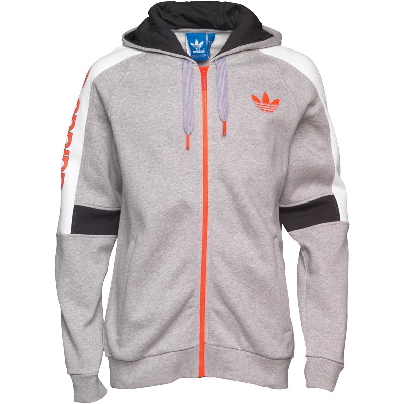 grey and orange adidas hoodie