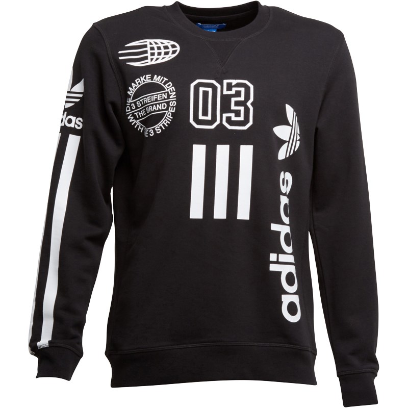 Buy adidas Originals Mens Logos Crew Neck Sweat Black