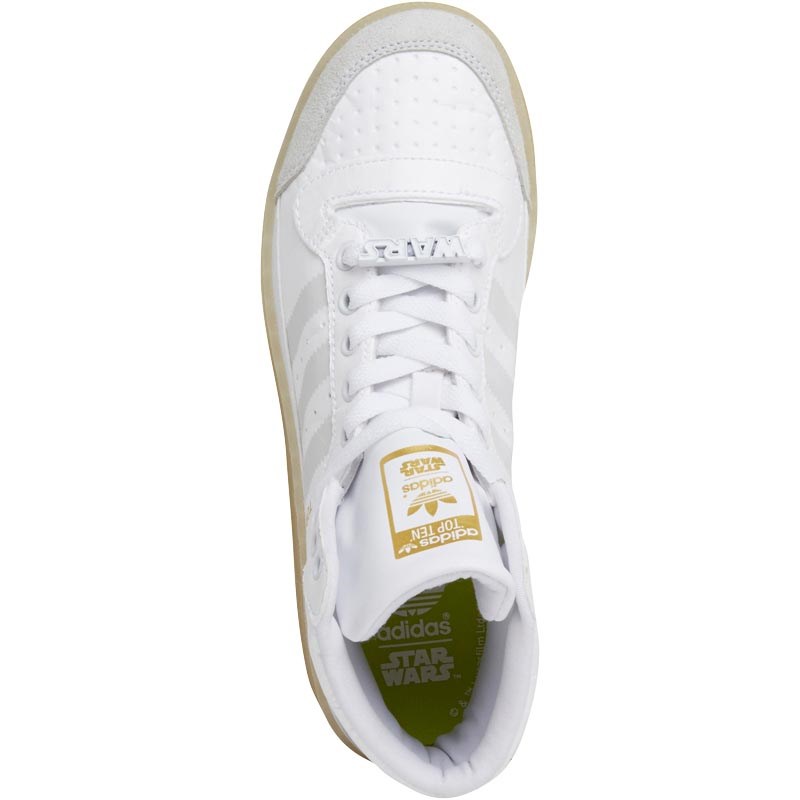 Buy adidas Originals Boys Top Ten Hi Yoda Trainers White/White/Semi