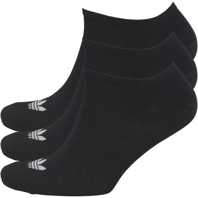adidas Originals Trefoil Three Pack Liner Socks Black/Black/White adidas Originals Trefoil Three Pack Liner Socks Black/Black/White