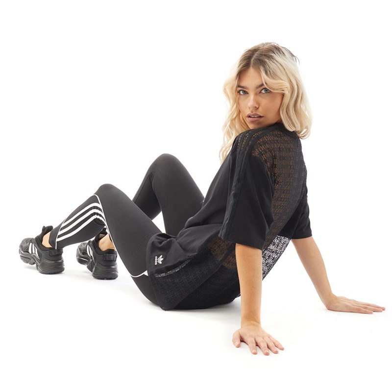 Buy adidas Originals Womens Lace-Back T-Shirt Black