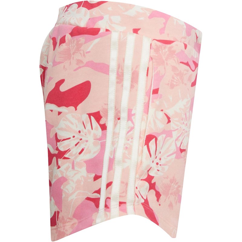 adidas Originals Junior 3-Stripes All Over Print Shorts Core White/Easy Pink/Multi Coloured/Core White
