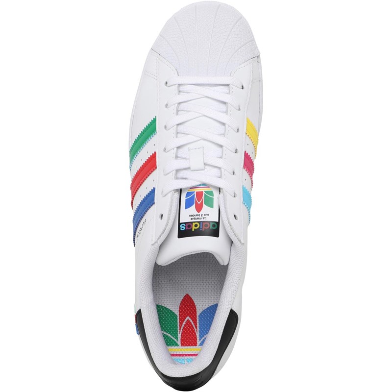 adidas Originals Mens Superstar Trainers Footwear White/Green/Core Black