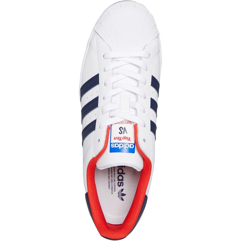 Buy adidas Originals Mens Superstar Trainers Footwear White Collegiate Navy Red