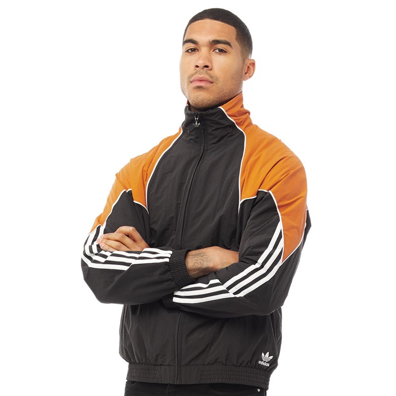 Buy adidas Originals Mens Big Trefoil Abstract Track Top Black Energy Orange White