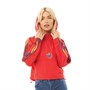 adidas Originals Sweat à Capuche 3-Stripes Adi Half Zip Cropped Femme Rouge