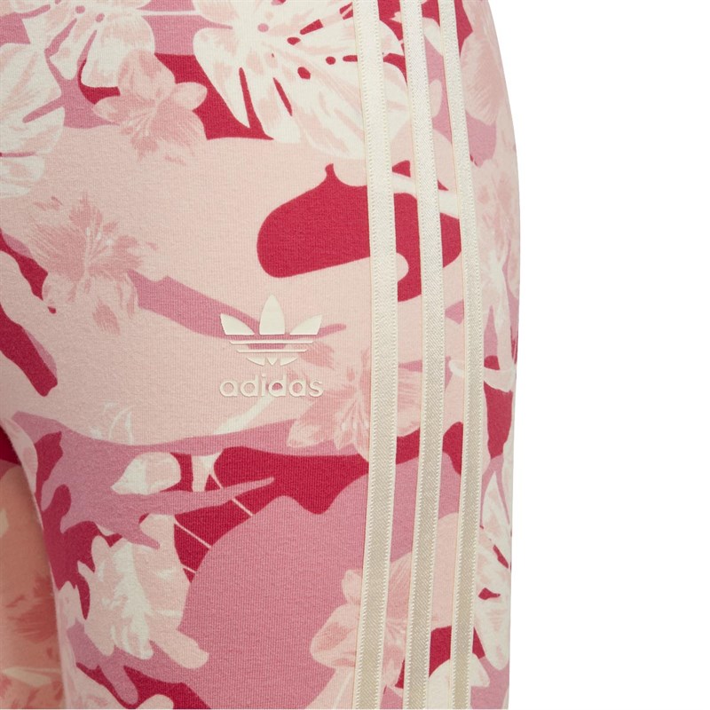 adidas Originals Junior Graphic Leggings Core White/Easy Pink/Multi Colour/Core White