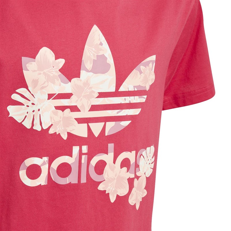 adidas Originals Dziewczęce Graphic Trefoil T-Shirt Różowy