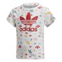 adidas Originals Junior Graphic Trefoil T-Shirt White/Multi Colour/Lush Red