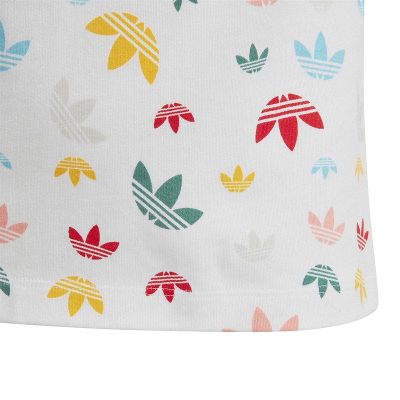 adidas Originals Junior Graphic Trefoil T-Shirt White/Multi Colour/Lush Red