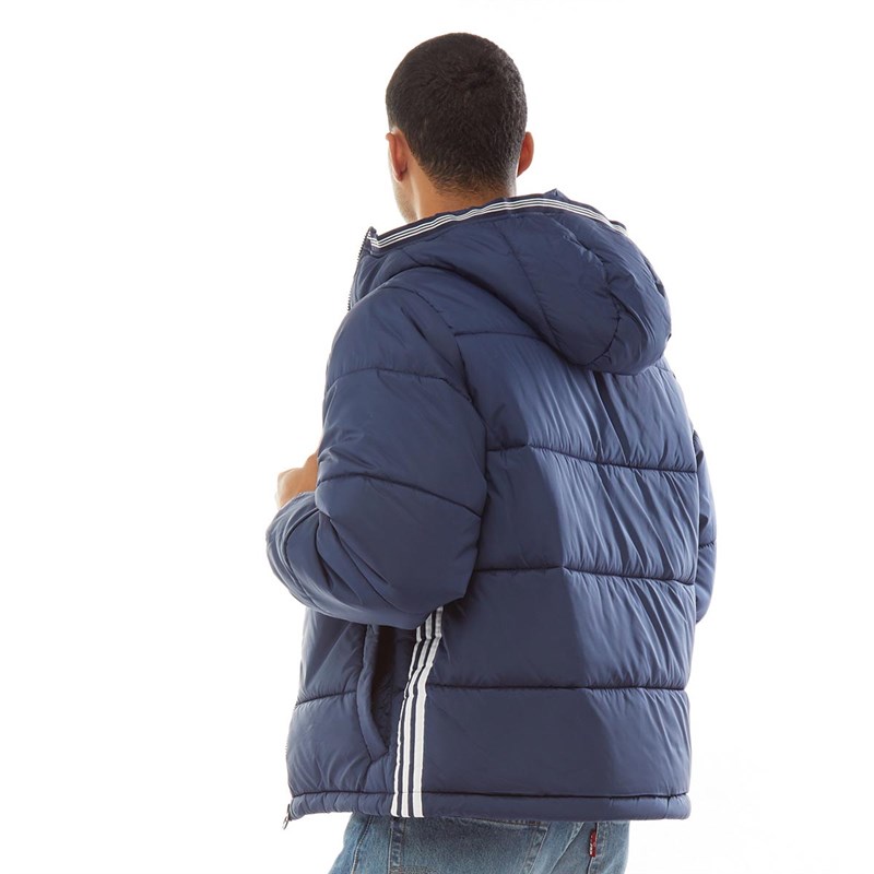 adidas Originals Mens Padded Hooded Puffer Jacket Collegiate Navy
