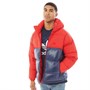adidas Originals Mens Down Regen Hooded Blocked Puffer Jacket Scarlet/Collegiate Navy