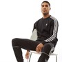 adidas Originals Mens 3-Stripes Crew Neck Sweatshirt Black