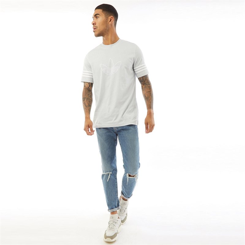 adidas Originals Mens Outline T-Shirt Clear Grey