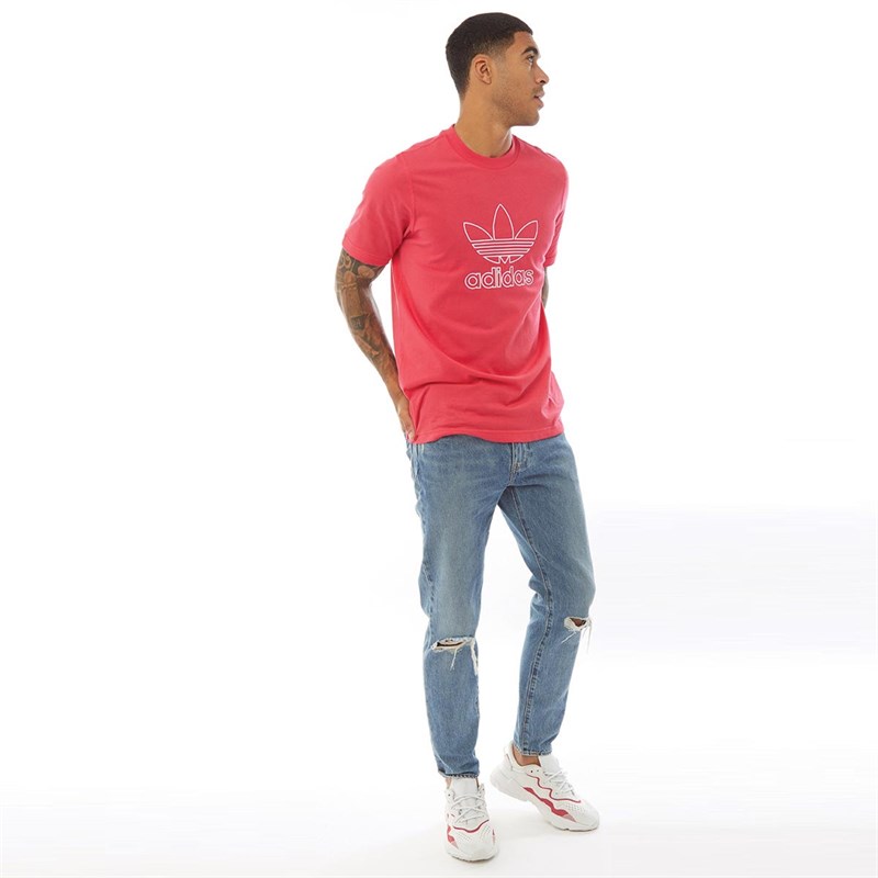 adidas Originals Tee-Shirt Outline Trefoil Tee Homme Rose