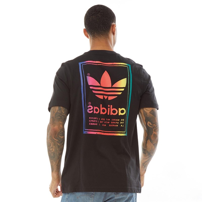 adidas Originals Mens Vintage T-Shirt Black/Multi Colour