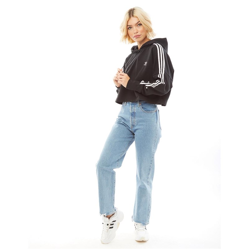 adidas Originals Womens Cropped Hoodie Black