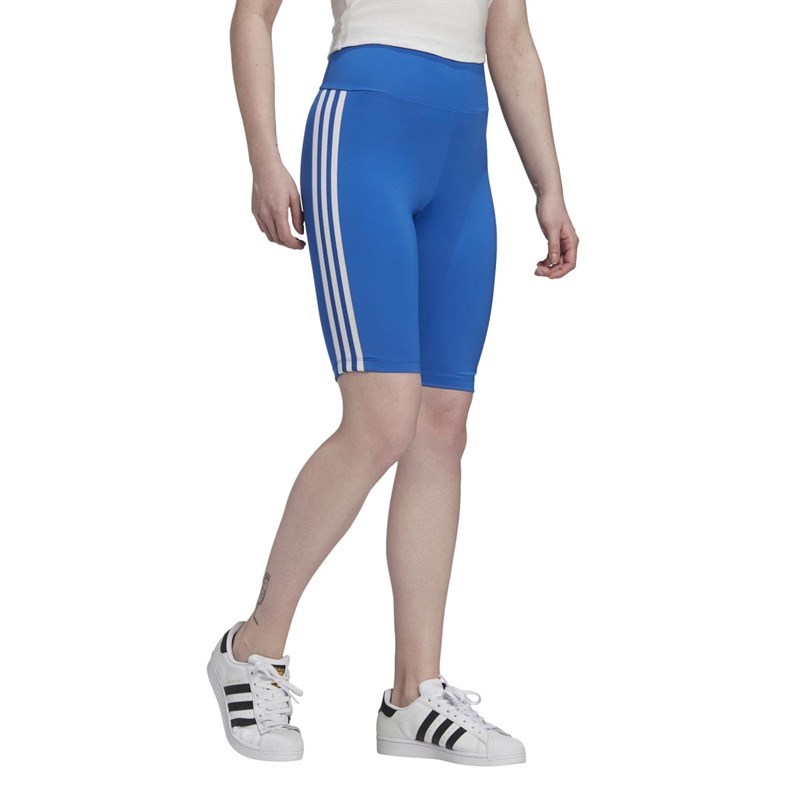 adidas Originals Womens Adicolor 3D Trefoil Tight Shorts Blue/White