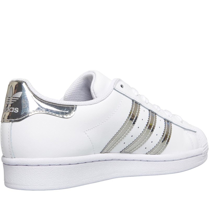 Adidas superstar silver outlet and white