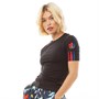 adidas Originals Womens Adicolor 3D Trefoil T-Shirt Black/Multi Colour