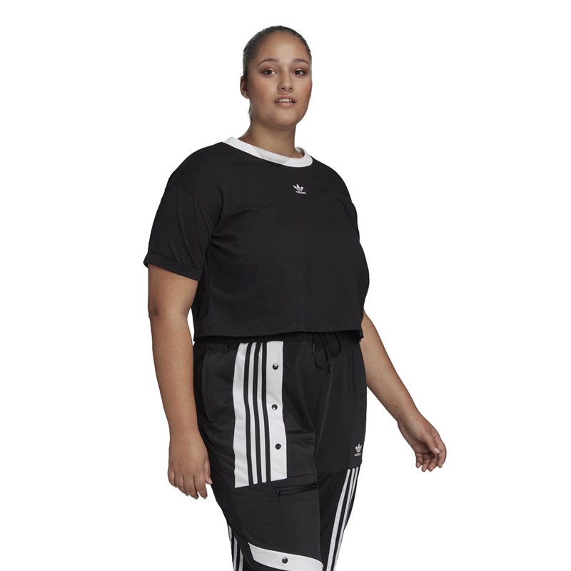 adidas Originals Damskie Crop (Plus Size) T-Shirt Czarny