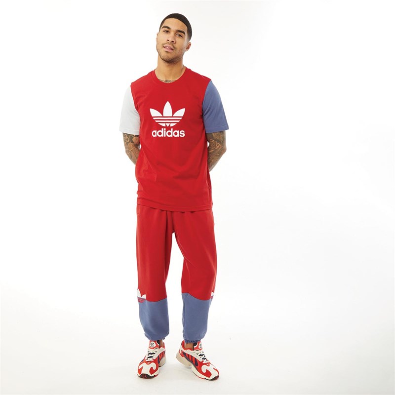 adidas Originals Heren Adicolor Sliced Trefoil Sportperformance broeken Rood