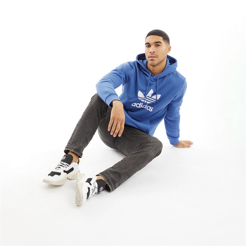 adidas Originals Mens Trefoil Hoodie Crew Blue