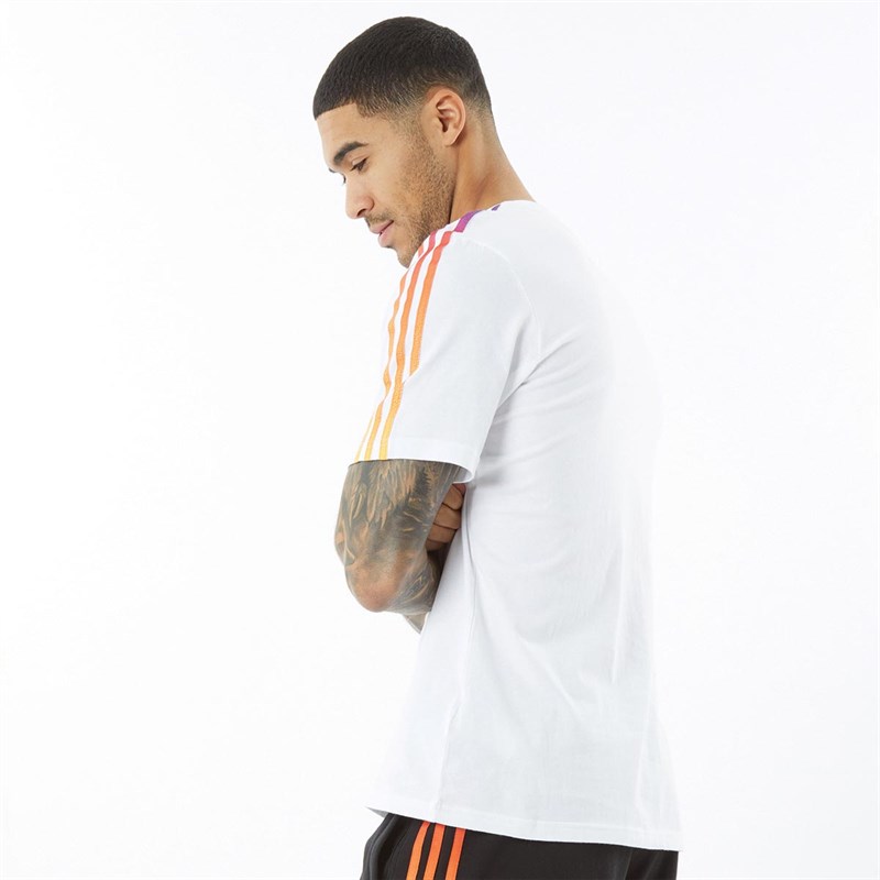 adidas Originals Herren SPRT 3-Stripes T-Shirts Weiß