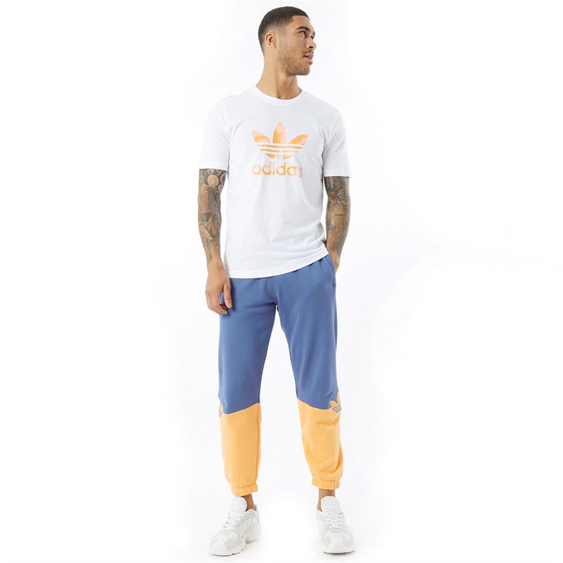 adidas Originals Mens Camo Trefoil T-Shirt White/Glow Pink/Multi Colour