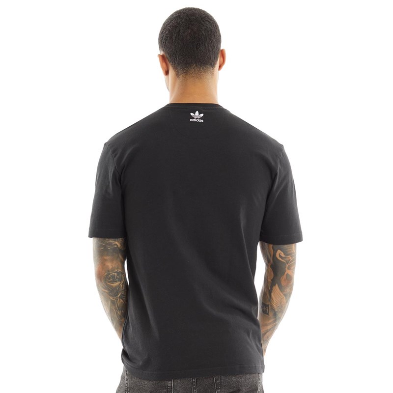 adidas Originals Mens Loungewear Adicolor 3D Trefoil T-Shirt Black/White