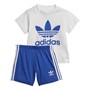 adidas Originals Infant Trefoil Shorts And T-Shirt Set White/Royal Blue