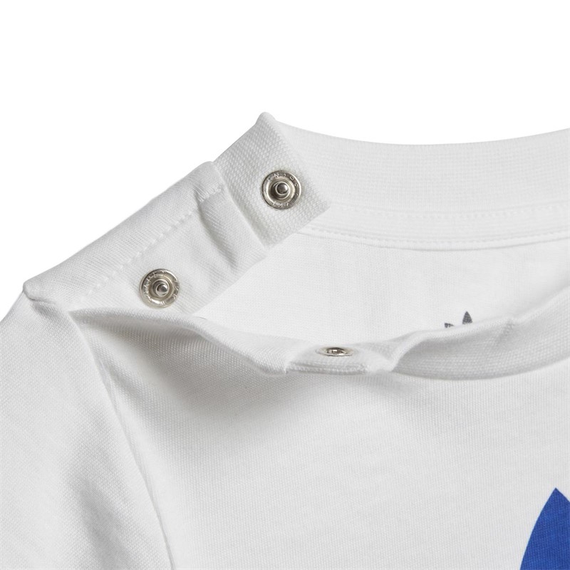 adidas Originals Infant Trefoil Shorts And T-Shirt Set White/Royal Blue