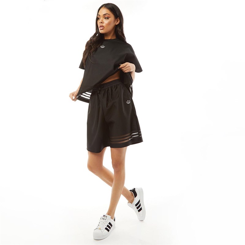 adidas Originals Damen Freizeit Shorts Schwarz