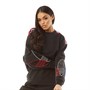adidas Originals Womens Adicolor Tricolor Trefoil Velvet Sweatshirt Black