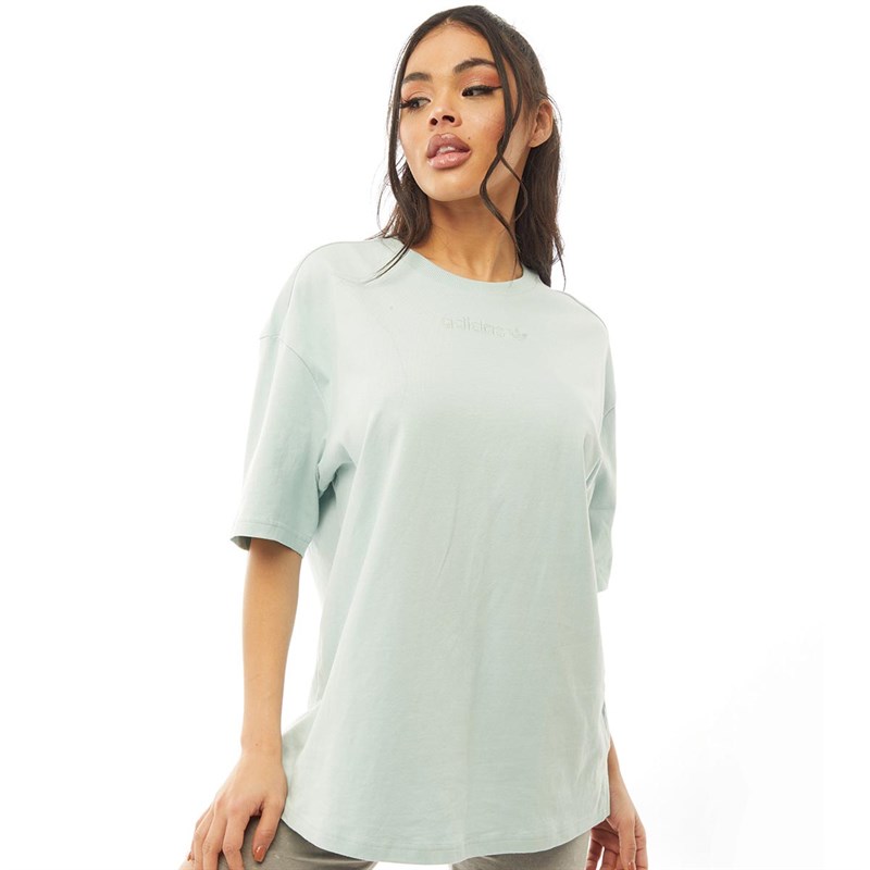 adidas Originals Womens Oversize T-Shirt Green Tint
