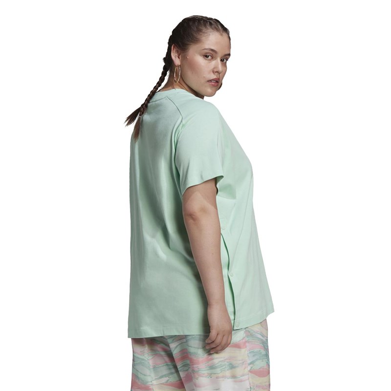 adidas Originals Womens R.Y.V. T-Shirt Plus Size Frozen Green